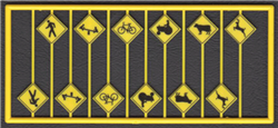 Tichy 8253 HO Highway Picture Warning Signs w/Black Print 12 Pieces 2 Each of 6 Warnings