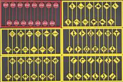 Tichy 8257 HO Modern Road Sign Assortment 15 Stop Signs 60 Warning Signs