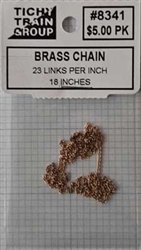 Tichy 8341 Brass Chain 18" 45.7cm 23 Links Per Inch