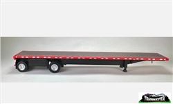 Trucks n Stuff HO 48' Spread-Axle Flatbed Trailer Assembled Red