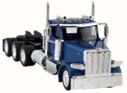 Trucks n Stuff 589062 N Stuff 589062 HO Peterbilt 589 3-Axle Day-Cab Semi Tractor Assembled Metallic Blue