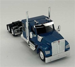 Trucks N Stuff 990063 HO Kenworth 990 Flat-Top Sleeper-Cab Semi Tractor Assembled Metallic Blue