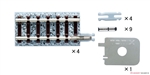 Tomy 1529 N S35 Fine Track to Conventional Code 80 Adapter Joint Track w/Wooden Ties 1-3/8" Pkg 4