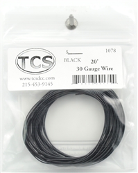 TCS 1078 30-Gauge Wire 20' Roll Black