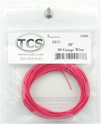 TCS 1080 30-Gauge Wire 20' Roll Red