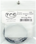TCS 1090 30-Gauge Wire 20' Roll Black w/White Stripe