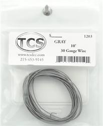 TCS 1203 30 Gauge 7 Strand. 0.026 Diameter Wire 10' Roll Gray