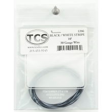 TCS 1206 30 Gauge 7 Strand. .026 Diameter Wire 10' Roll Black w/White Stripe