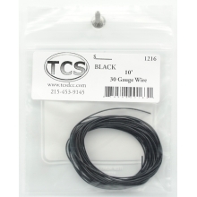 TCS 1216 30-Gauge 7-Strand. 0.026 Diameter Wire 10' Roll Black