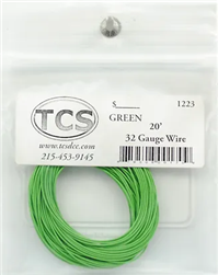 TCS 1223 32 Gauge Wire 20' Roll Green