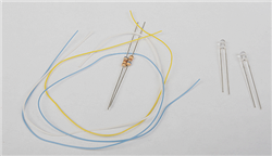 TCS 1289 LED Kit Includes 2 Sunny 1/8" 3mm Diameter LEDs 3 Wires 2 680-Ohm Resistor