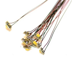 Train Control Systems 1323 Surface-Mount LED 6" 15.2cm Attached Magnet Wire Lead pkg 10 Sunny White