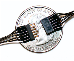 TCS 1337 6-Pin 2 X 3 Array Mini Connector Set 1 Male 1 Female w/6" Attached Black/White Wires 