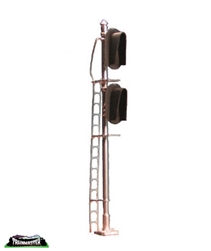 Tomar 8661 HO Vertical Signal w/Snow Hood 2 Head; Three-Light over Three-Light