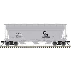 Trainman 20008114 HO ACF 3560 Center-Flow Covered Hopper Chesapeake & Ohio #601232