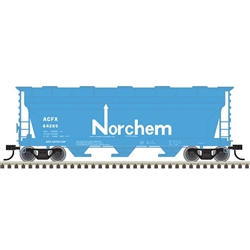 Trainman 20008116 HO ACF 3560 Center-Flow Covered Hopper Norchem ACFX #64265