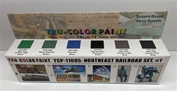 Tru-Color 11005 Northeast Railroads 6-Color Paint Set Set #1 NYC Jade Green Light & Dark Gray PC Green Conrail CR Blue Pennsylvania PRR Brunswick