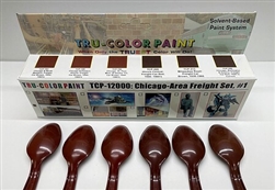 Tru-Color 12000 Chicago Area Freight Car Paint Set #1 Common Freight Car Brown Colors: (6-1oz Bottles)