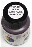 Tru-Color 367 Acrylic Paints 1oz N&W Light Pass Car Maroon