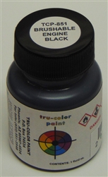 Tru-Color 851 Flat Brushable Color Acrylic Paints 1oz Engine Black