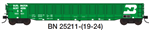 Trainworx 2521120 N 52'6" Corrugated Gondola Burlington Northern 2 Cascade Green White 