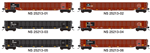 Trainworx 2521304 N 52'6" Corrugated Gondola Norfolk Southern 4 ex-MP Boxcar Red Restenciled 