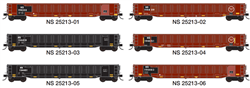 Trainworx 2521304 N 52'6" Corrugated Gondola Norfolk Southern 4 ex-MP Boxcar Red Restenciled 