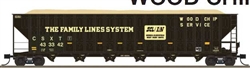 Trainworx 2702407 N Greenville 7000-Cubic Foot Wood Chip Hopper Family Lines CSXT #433342