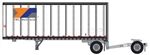 Trainworx 4289001 N 28' Pup Van Trailer with Converter Dolly YRC Worldwide 1