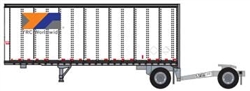 Trainworx 4289001 N 28' Pup Van Trailer with Converter Dolly YRC Worldwide 1