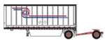 Trainworx 4289404 N 28' Pup Van Trailer with Converter Dolly GI Trucking 1