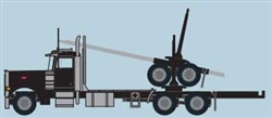 Trainworx 47981 N Peterbilt 379 Log Truck with Trailer Assembled Black