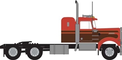 Trainworx 49033 N 1970s Kenworth W900 Seminole Tractor w/36" Sleeper Cab Assembled Orange Brown