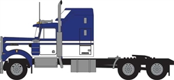 Trainworx 49044 N 1970s Kenworth W900 Seminole Tractor w/60" VIT Aerodyne Sleeper CabAssemb Blue White