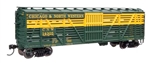 Walthers 41508 HO 40' Wood Stock Car with Dreadnaught ends Chicago & North Western #14305