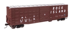 Walthers 91046716 HO 50' Waffle Side Boxcar Rock Island #62523 Pullman-Standard Door