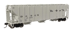 Walthers 49411 HO 54' Pullman-Standard 4427 CD 3-Bay Covered Hopper Denver & Rio Grande Western #15095