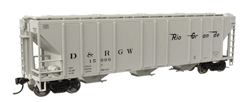 Walthers 49411 HO 54' Pullman-Standard 4427 CD 3-Bay Covered Hopper Denver & Rio Grande Western #15095