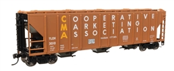 Walthers 49423 HO 54' Pullman-Standard 4427 CD 3-Bay Covered Hopper CMA TLDX #3019