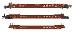 Walthers 55818 HO NSC Articulated 3-Unit 53' Well CarBNSF Railway #211524
