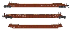 Walthers 55820 HO NSC Articulated 3-Unit 53' Well CarCanadian National GTW #676008