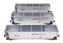 Walthers 55909 HO 50' Bethgon Coalporter Gondola 3-Pack BNSF #670566 #670614 #670655