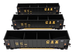 Walthers 55911 HO 50' Bethgon Coalporter Gondola 3-Pack CSX #381091 #381122 #381399