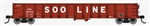 Walthers 6229 HO 53' Railgon Gondola Soo Line #64055 Oxide Large Name