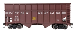 Walthers 6822 HO 36' Wood Chip Hopper Western Maryland #2909 Boxcar Red