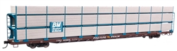 Walthers 8303 HO 89' Flatcar w/Tri-Level Shielded Auto Rack Boston & Maine #90882 TTKX Flatcar Brown