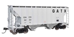 Walthers 8511 HO 37' 2980 Cubic-Foot 2-Bay Covered Hopper GACX #3233
