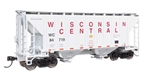 Walthers 8517 HO 37' 2980 Cubic-Foot 2-Bay Covered Hopper Wisconsin Central #84719