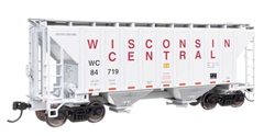 Walthers 8518 HO 37' 2980 Cubic-Foot 2-Bay Covered Hopper Wisconsin Central #84736