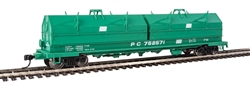 Walthers 105234 HO 50' Evans Cushion Coil Car Penn Central #752571 Angled Hoods Seafoam Green